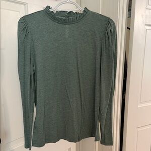 LOFT Sage Long Sleeve Ruffle Top